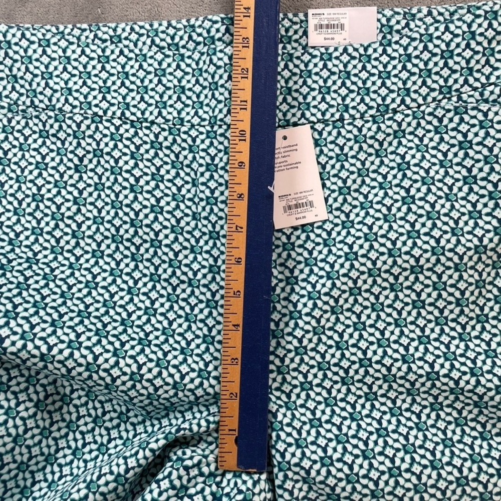 NWT Croft & Barrow Turquoise Geometric Mid Rise Ankle Pants 18W Regular - Picture 10 of 16